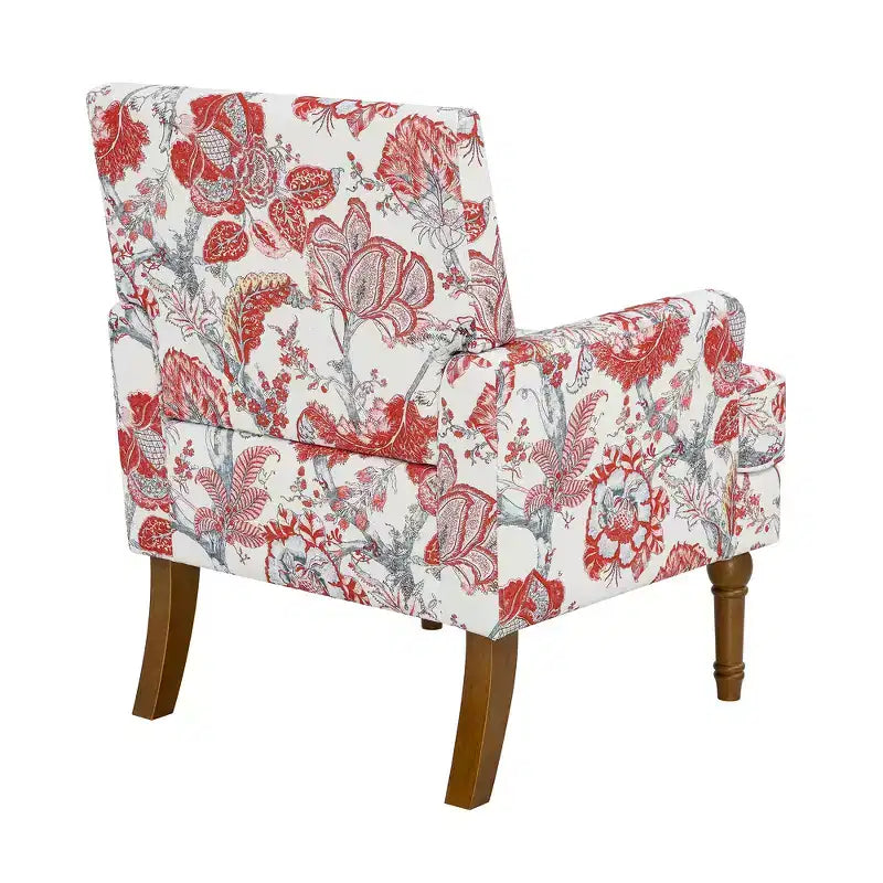 Sedia floreale con borchie, legno