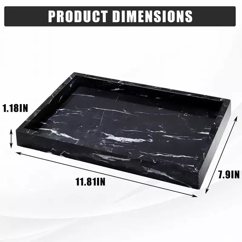 Elegante Vassoio Portagioie in Marmo Naturale, Regalo per la Festa della Mamma, Vassoio in Vera Pietra di Marmo per Vanity Bagno Decorazioni Casa
