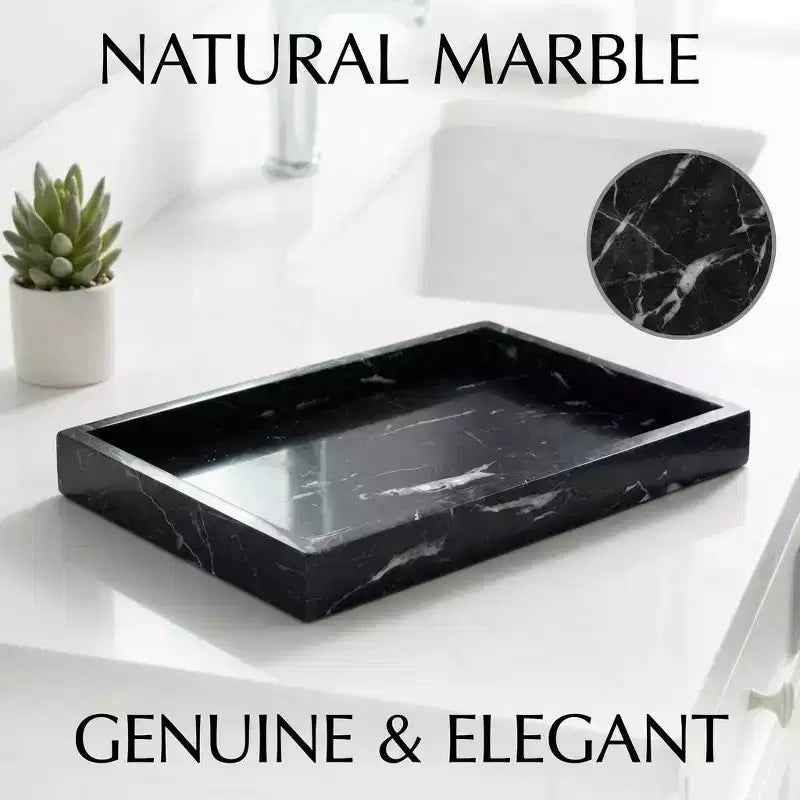 Elegante Vassoio Portagioie in Marmo Naturale, Regalo per la Festa della Mamma, Vassoio in Vera Pietra di Marmo per Vanity Bagno Decorazioni Casa