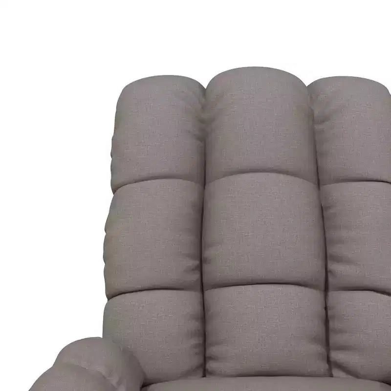 Poltrona massaggiante grigio chiaro (100% poliestere), legno, metallo