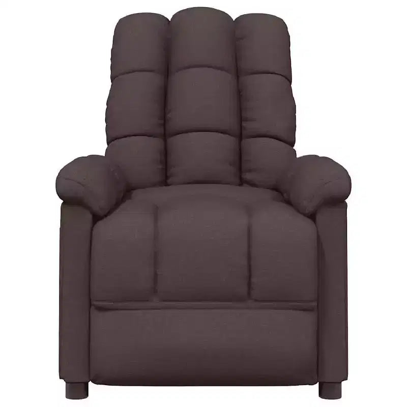 Poltrona massaggiante grigio chiaro (100% poliestere), legno, metallo
