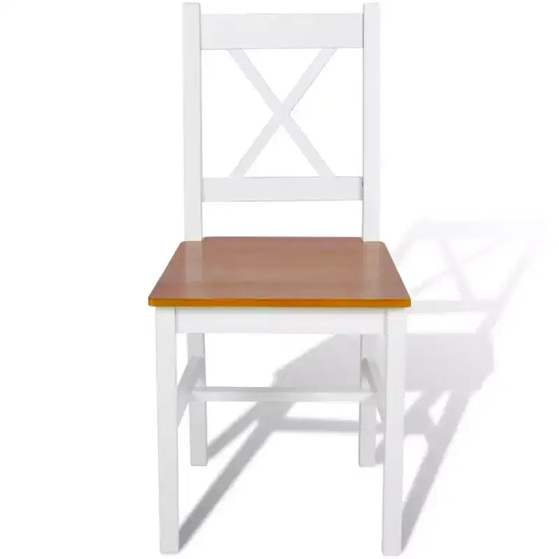 Sedia da pranzo in legno di pino bianco, altezza 84 cm