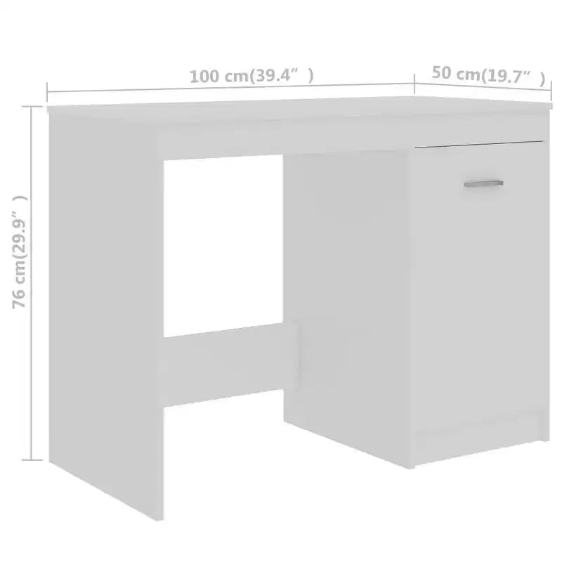 Scrivania bianca in legno 140 cm x 50 cm x 76 cm