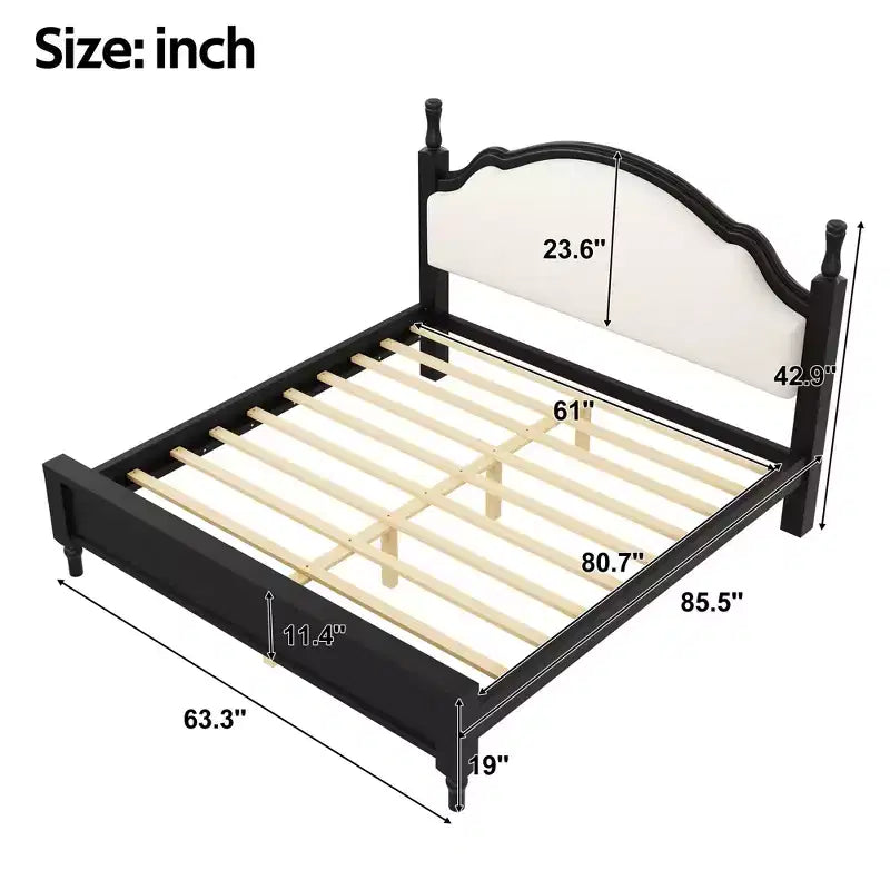 Letto in legno con testiera