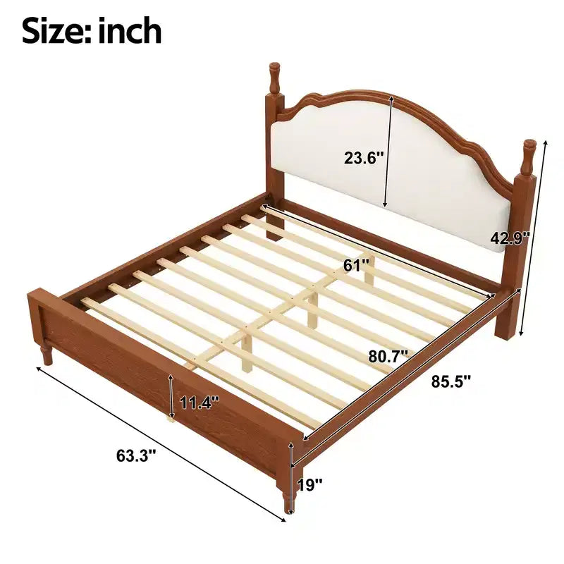 Letto in legno con testiera