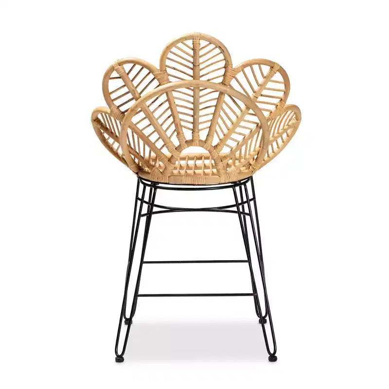 Garan Rattan e Metallo Naturale/Nero