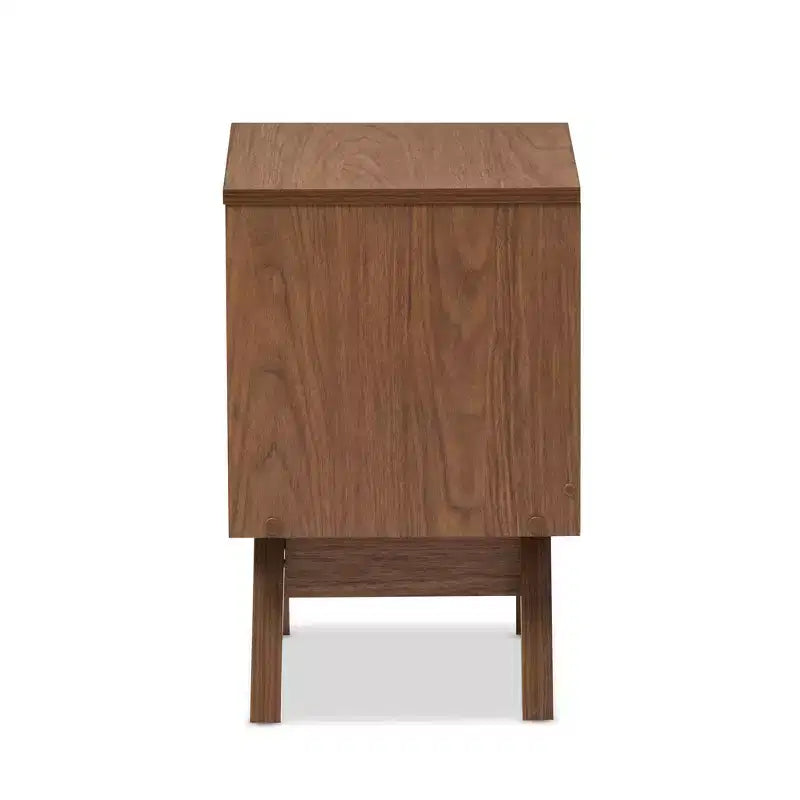 Comodino contenitore in legno Mid-Century Modern a 2 cassetti
