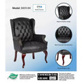 Sedia per gli ospiti tradizionale Wingback nera