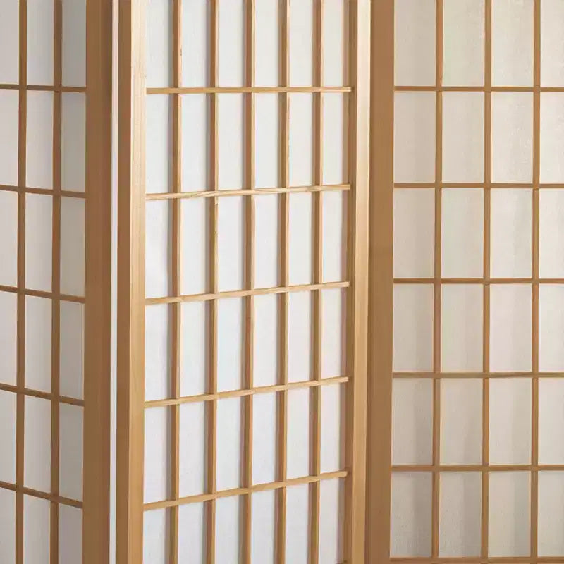 Paravento Shoji con Pannelli di Finestra Alto 122 cm - Naturale (4)