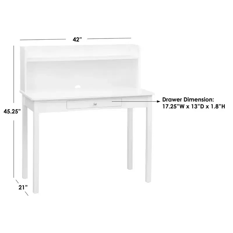 Scrivania salvaspazio con mobiletto superiore, colore bianco