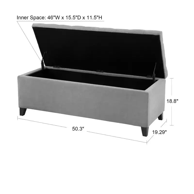 Panca con piano imbottito capitonné