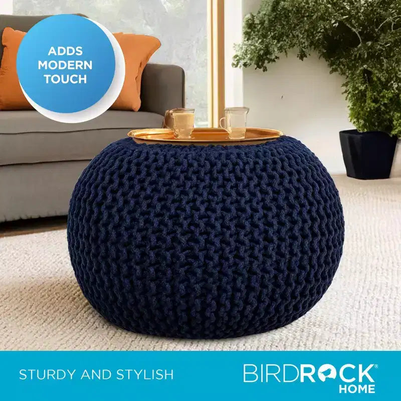 Pouf rotondo - Blu navy