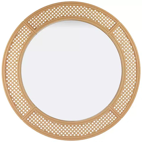 Northlight 30 Round Woven Style Wall Mirror