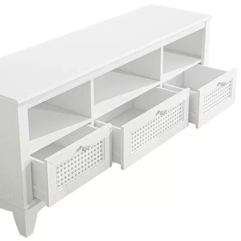 Mobile TV tradizionale in legno naturale da 55" per TV fino a 60" con cassetto